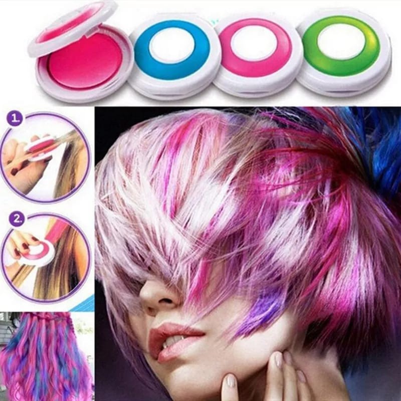 Pewarna Rambut 4 Warna set Hot Huez Temporary Hair Colour Set