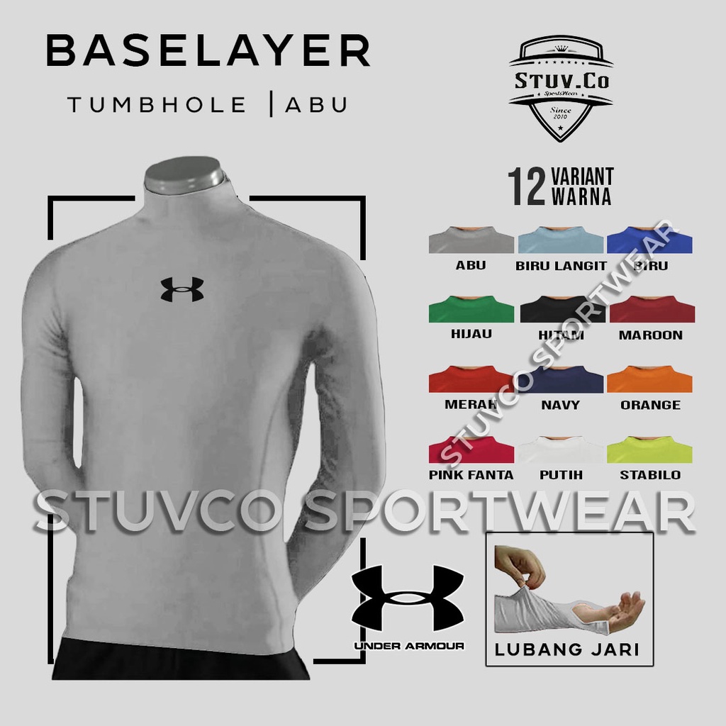 BASELAYER LENGAN PANJANG JARI LONGSLEEVE THUMBHOLE PAKAIAN OLAHRAGA DALEMAN FUTSAL SEPAK BOLA PRIA