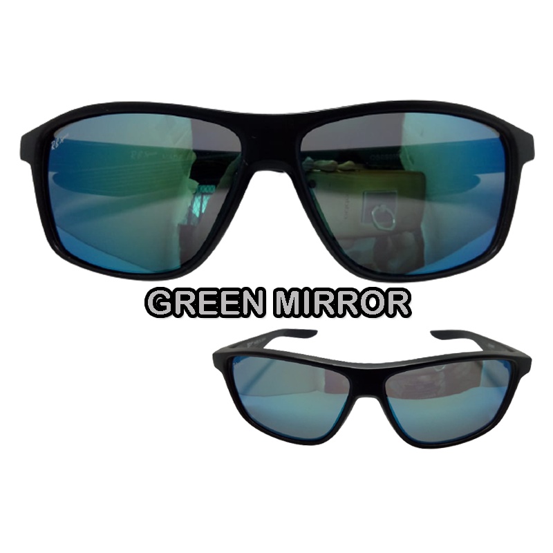 ( BARU /Bayar di Tempat) Kacamata Hitam Klasik Kacamata Olahraga Bersepeda Anti-Uv Cermin Mengemudi Kacamata Pria Dan Wanita Keren Sunglasses Black Mirrored Lensa UV Protection