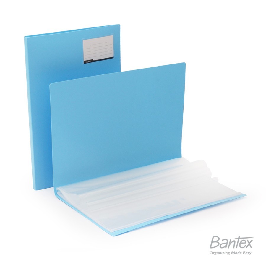 Bantex Display Book Clear Holder Folio F4 3185 Pastel Color - 40 Sheet