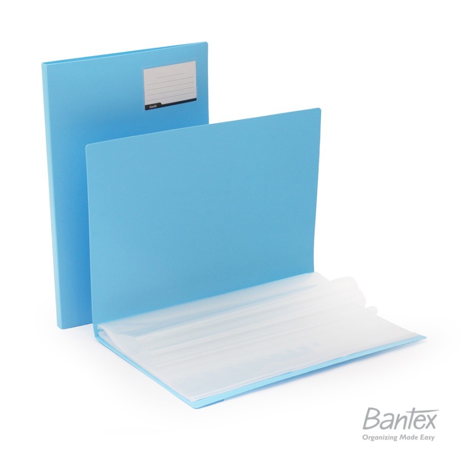 Bantex Display Book Clear Holder Folio F4 3183 Pastel Color - 20 Sheet