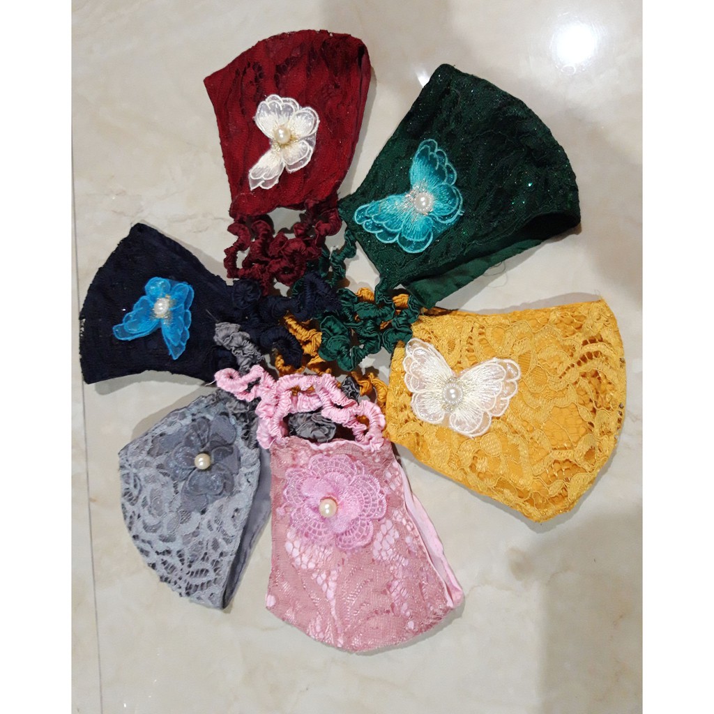 MASKER BROKAT HIJAB  BAHAN HALUS HARGA MUMER