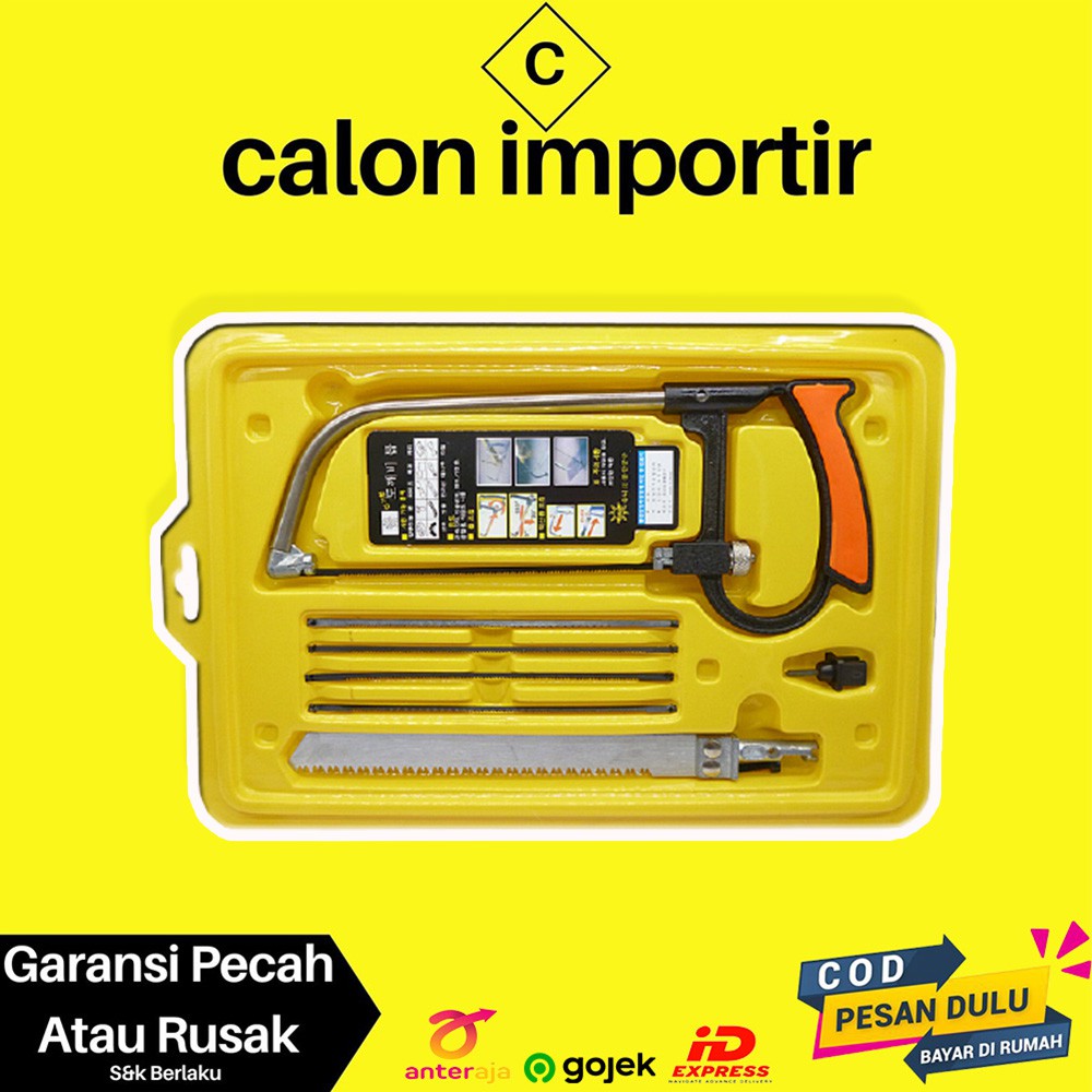 Paket Tool Set Lengkap Gergaji Besi Tangan Mini Isi 6 Pcs Mata Geraji Wesi Logam Triplek Multifungsi