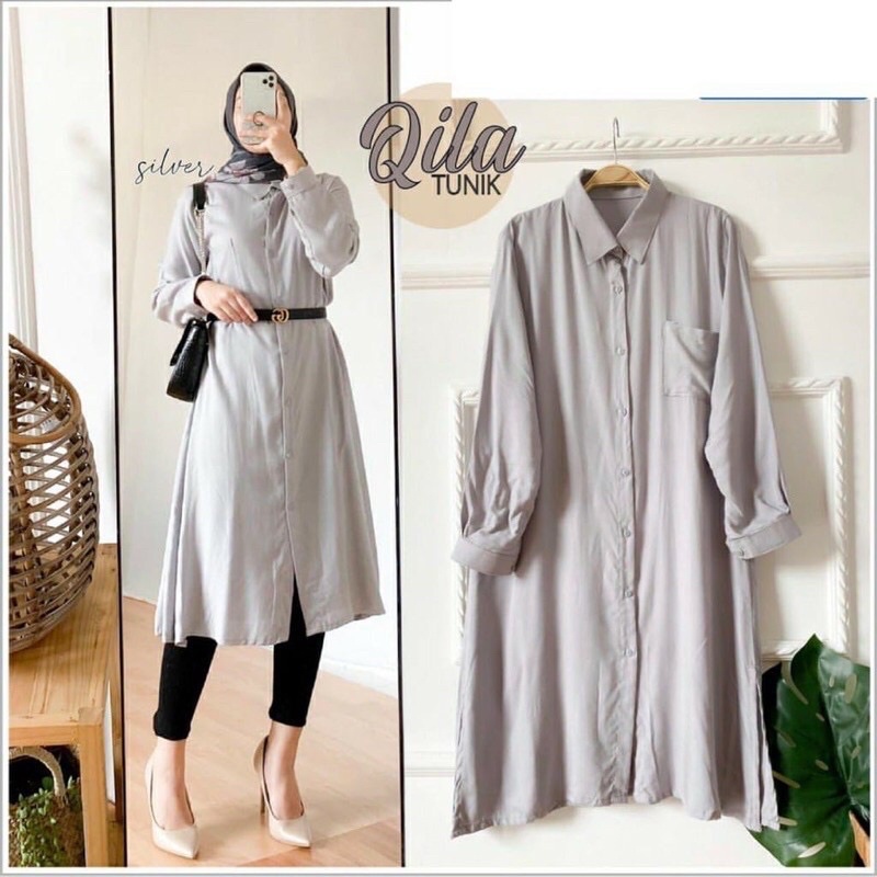 NUNA LONG TUNIK/OUTER  - KATUN RAYON - PAKAIAN WANITA - BEST SELLER  - BISA COD