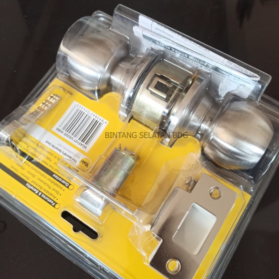 KUNCI PINTU BULAT YALE/ LOCKSET YALE WITH CYLINDER STAINLESS SUS 304