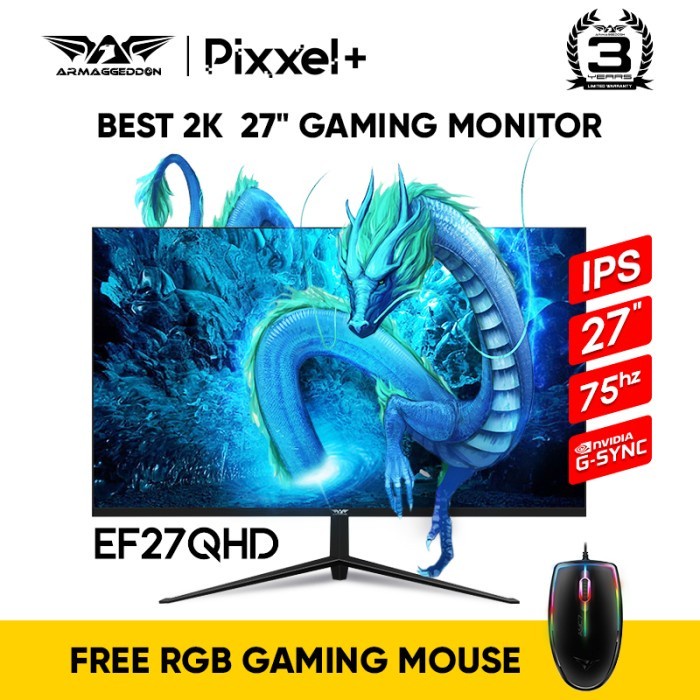Armaggeddon Pixxel+ Elite EF27QHD 2K QHD 27" 75hz 5ms Gaming Monitor