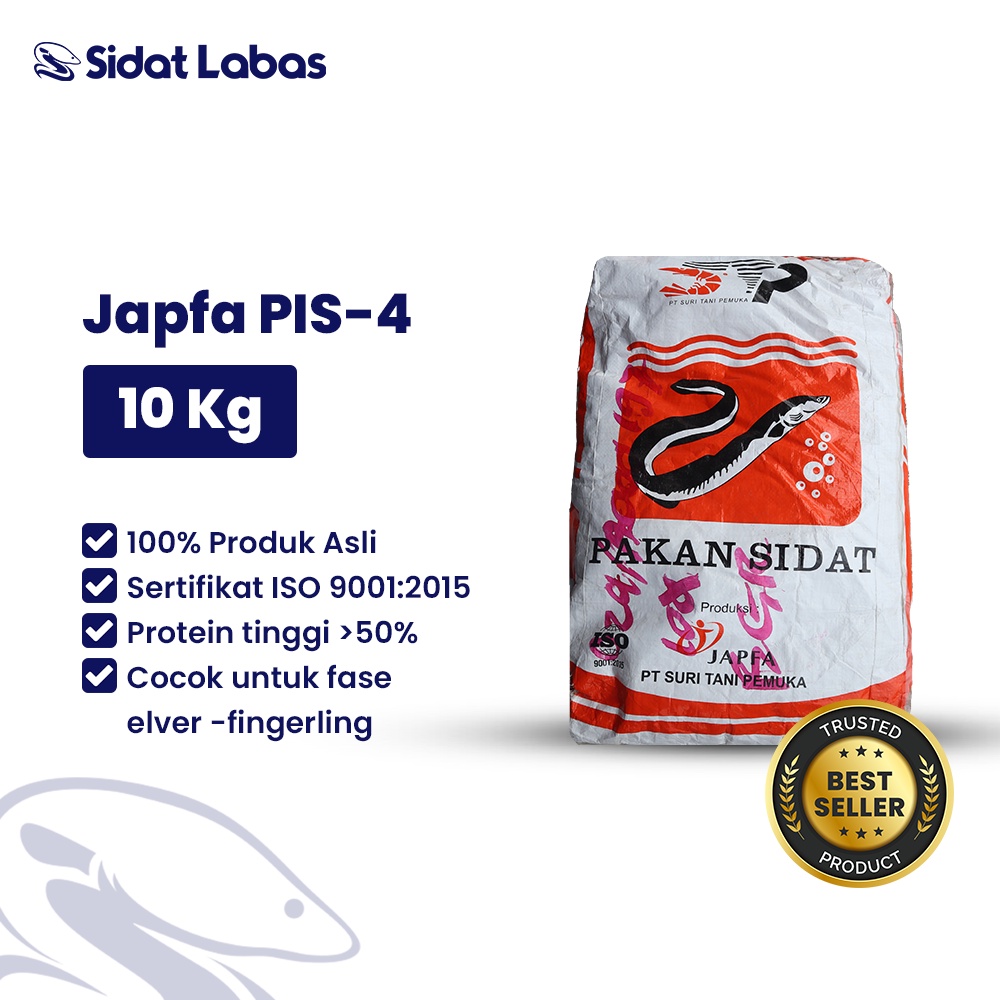 Pakan Ikan Sidat Japfa PIS 4, 10 Kg
