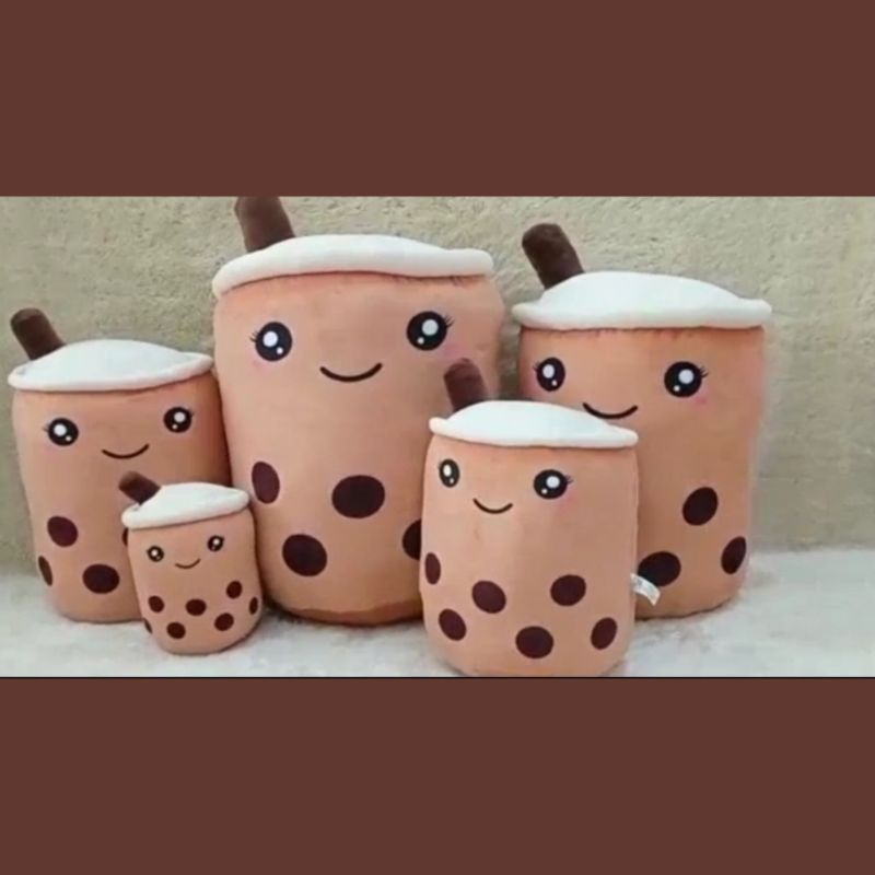 Boneka boba bubble milk tea brown sugar - Boneka bubble tea - Boneka boba milk tea - Boneka Mainan A