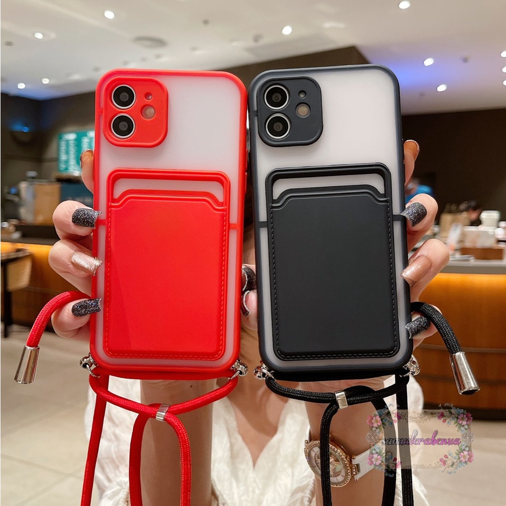 Softcase Slingcase Lanyard Aero Slotcard iphone 6g 6s 6g+ 6s+ 7g 8g Se 7g+ 8g+ Xr X Xs Max SB3737