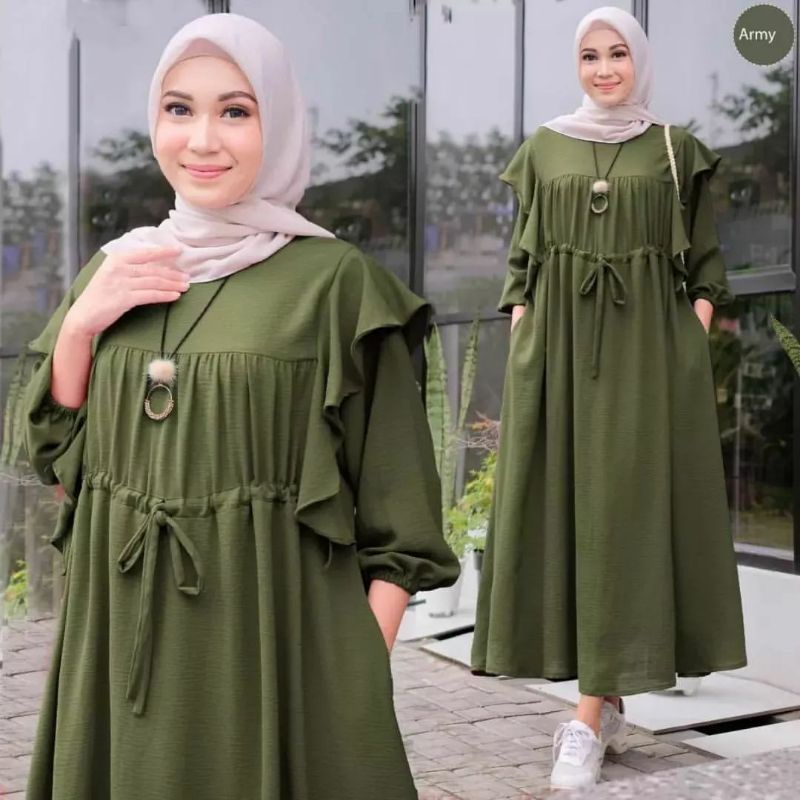 Nia MIDI Dress Gamis Polos / Gamis Mewah / Fashion Wanita