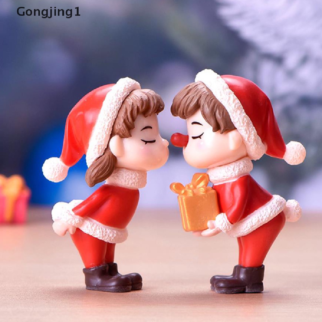 Gongjing1 Miniatur Pasangan Kekasih Natal Untuk Dekorasi Taman Minifairy Gardenrumah