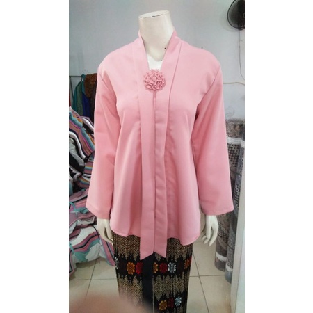 (P110/120) Kebaya Floy JUMBO - SUPER JUMBO lengan PANJANG hijab KeroncongBusana-Baby Pink