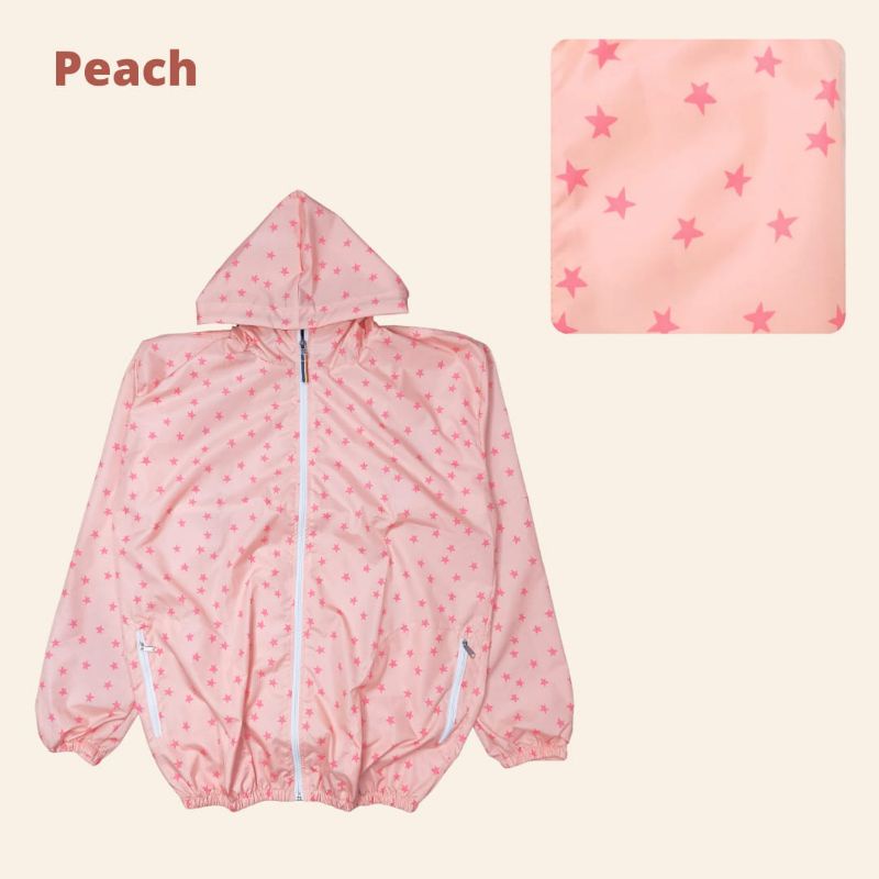 JAKET PARASUT CEWEK PRINTING/ JAKET OLAHRAGA WANITA WATERPROOF/ JAKET SEPEDA GOWES/ JAKET RUNNING/ JAKET PRINTING MURAH-Peach