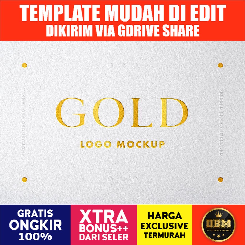Gold Foil Logo Mockup - Adobe Photoshop