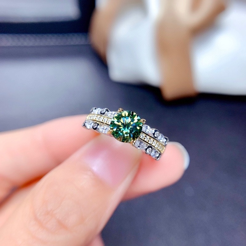 Fashion Personality Color Moissanite All-Match Ring