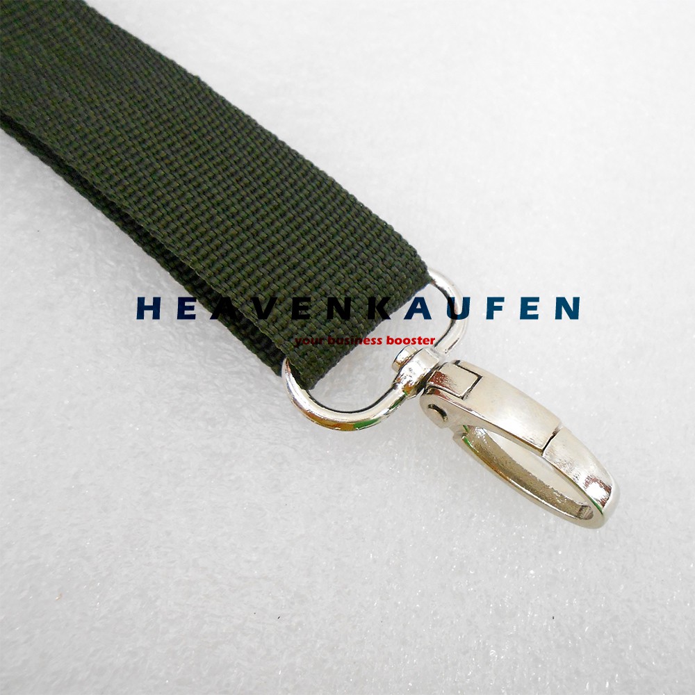 Tali Selempang Tas / Strap Tas Pria Lebar 2,5 cm Warna Hijau Army Tentara TNI Kait Silver