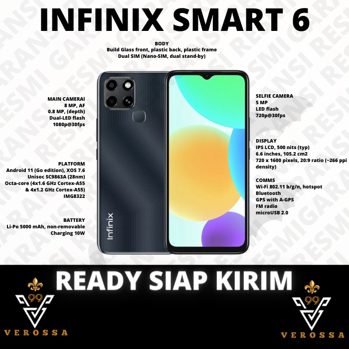 infinix smart 6 2 32 smart 6 nfc 2 32 garansi resmi