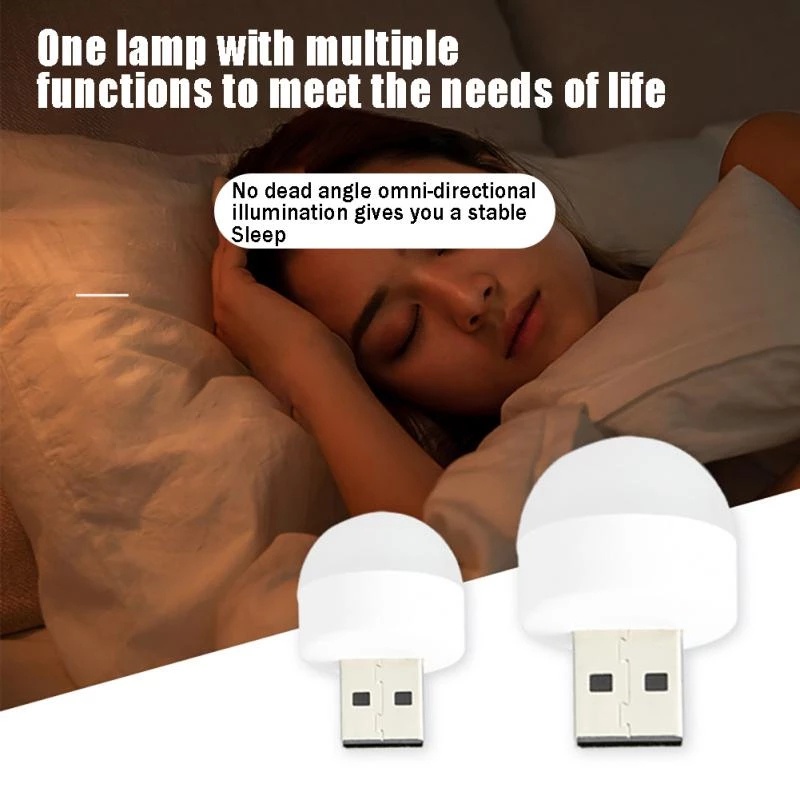 Lampu Malam LED USB Plug-in Portable Power &amp; Kartu Komputer / Membaca