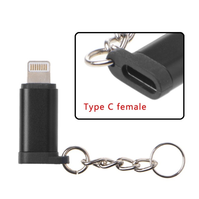 KONEKTOR TYPE C FEMALE TO JEK LIGHTNING 8 PIN IPHONE MALE ADAPTER