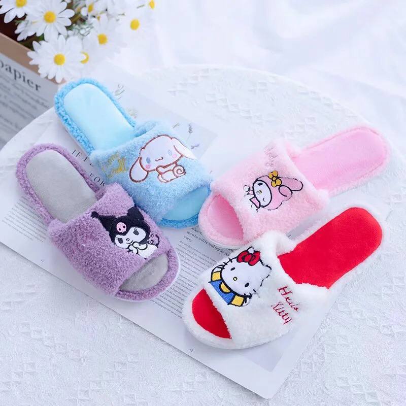 SANDAL RUMAH KAMAR KUROMI CINNAMOROLL HELLO KITTY MELODY KUCING IMPOR CAT LEMBUT