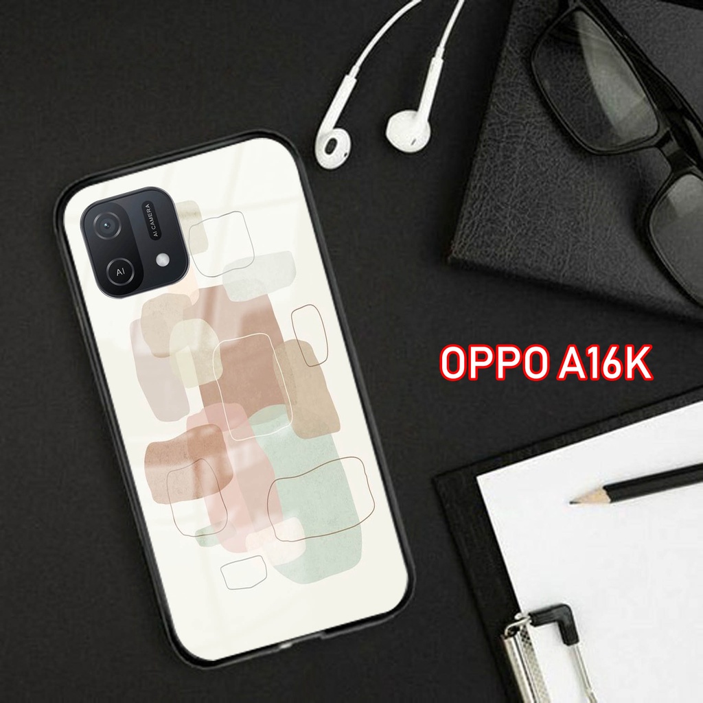 Softcase Glass Kaca [K30] OPPO A16K Terbaru Casing Handphone-Pelindung Handphone