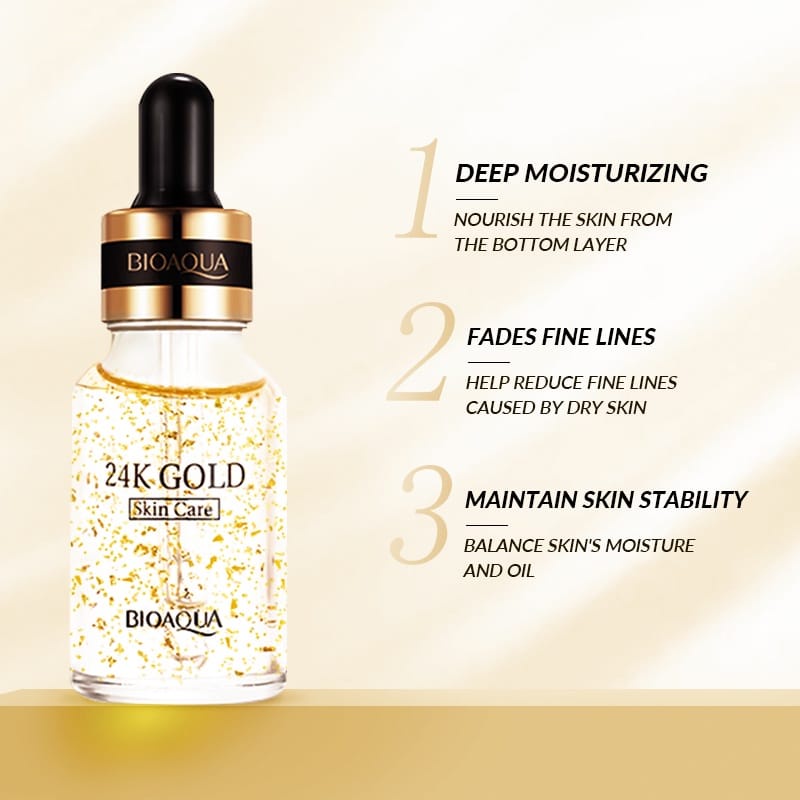 [BPOM] BIOAQUA Serum 24K Gold Essence Cream | 24k Gold Serum | 24k Gold Eye Cream | 24k Gold Body Wash | 24k Gold Toner