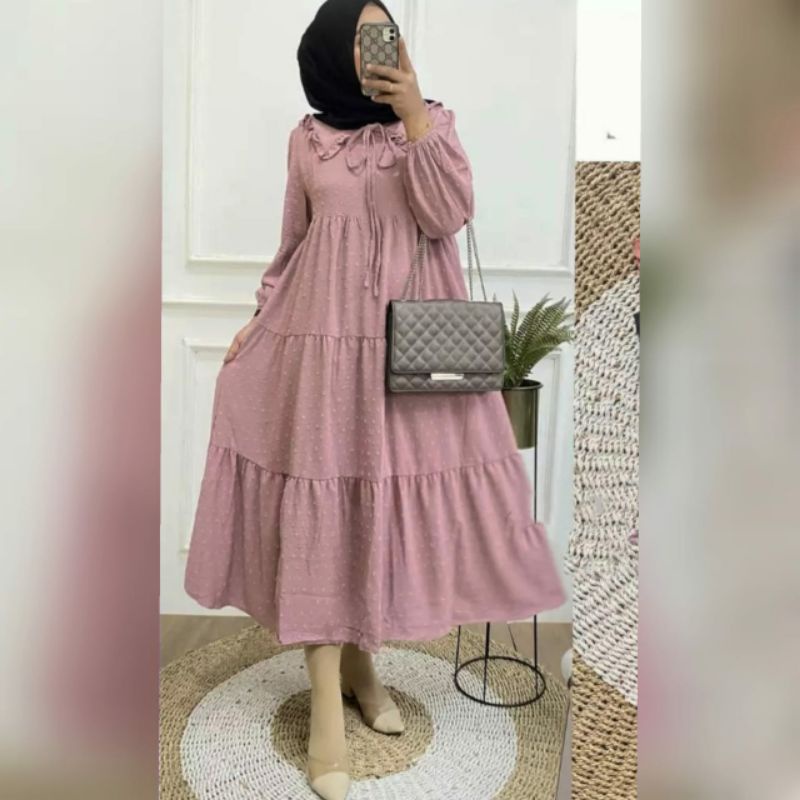 ZULFA MIDI DRESS  CRINCLE URAGIRI