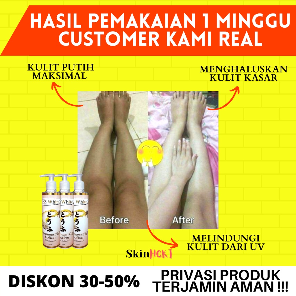 LOTION PEMUTIH BADAN PENGHALUS KULIT EZ WHITE JAPANESE TOFU LOTION 250ml PELEMBAB KULIT BPOM ORIGINAL