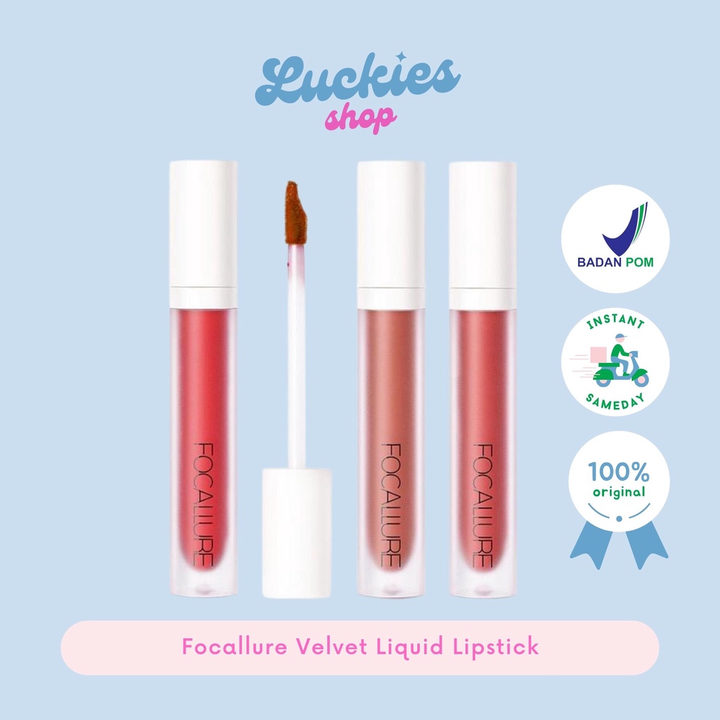 Official Distributor Focallure Velvet Liquid Lipstick FA86 Matte Lipstick Waterproof Lipstik Matte