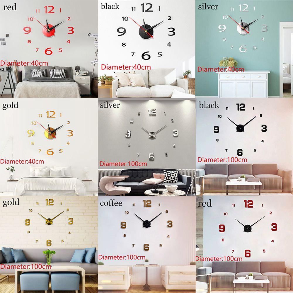 Populer Jam Dinding Desain Modern Ruang Tamu Rumah Dekorasi Akrilik Quartz Horloge