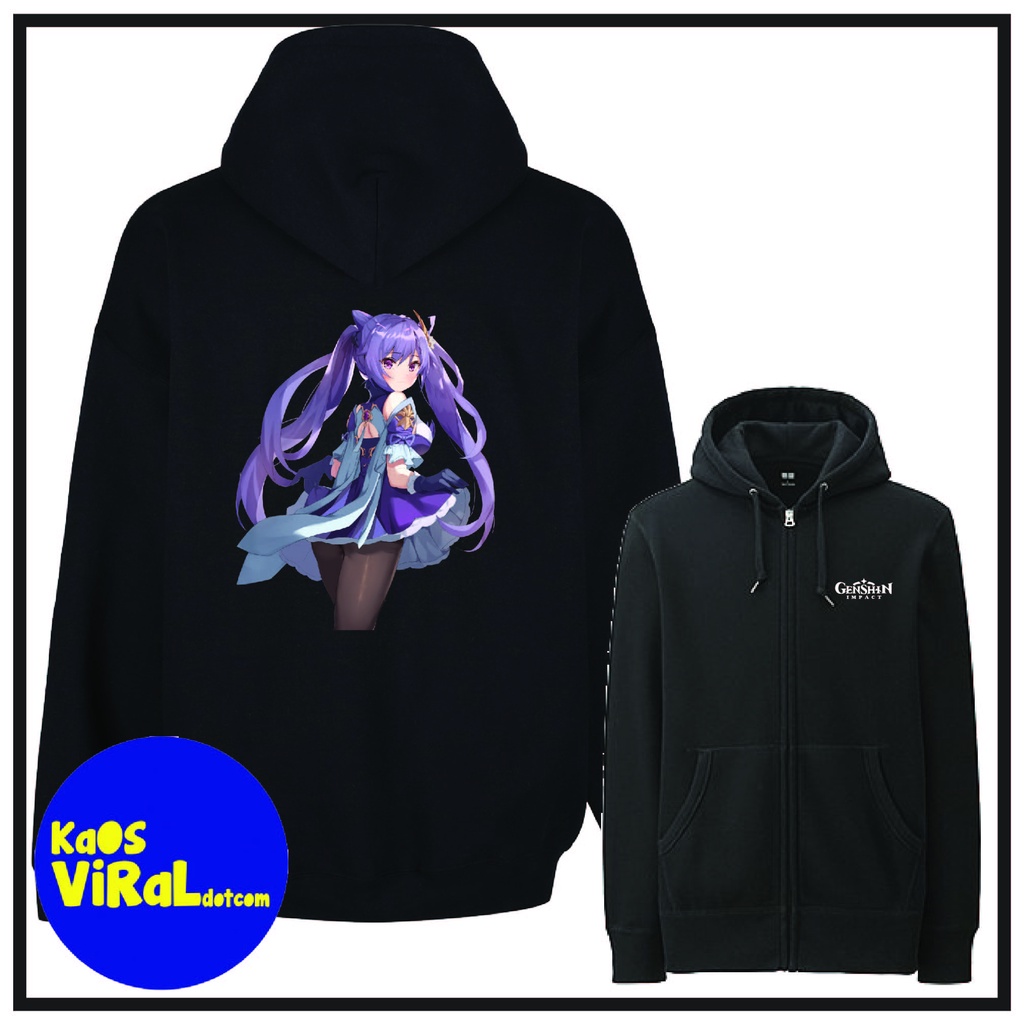 JACKET ZIPPER GENSHIN WAIFU KEQING KLEE KOKOMI KUJOU SARA LISA MONA NINGGUANG NOELLE HOODIE