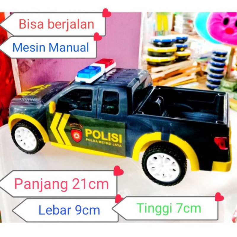 MOBIL POLISI PICK UP RKC SPORT Variasi Warna Putih Abu Kuning Mainan Anak Mesin Manual Gesekan Bisa Berjalan Dengan Cara Di Gesek SNI merek RKC-3