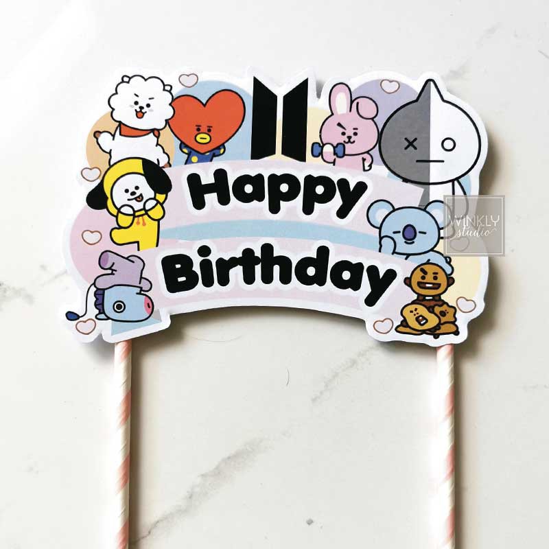READY Big Cake Topper BTS Topper BT21 Kue Tart / Hiasan Kue Ulang Tahun Bangtanboys