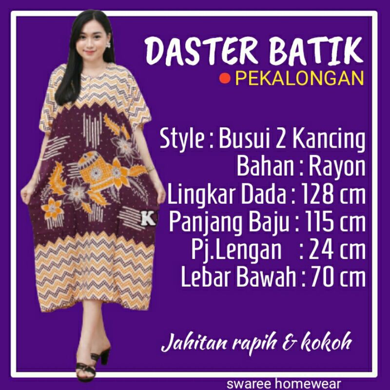 Baju Daster Murah Kekinian Batik Pekalongan Baju Wanita Modern Daster Jumbo Busui Rayon Batik Wanita