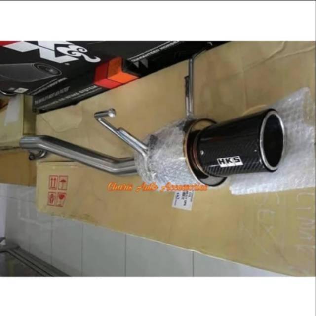KNALPOT HKS HONDA JAZZ GK5 2014 - 2020 UP WITH CARBON MUFFLER TIP ORI JAPAN SILENT HI POWER