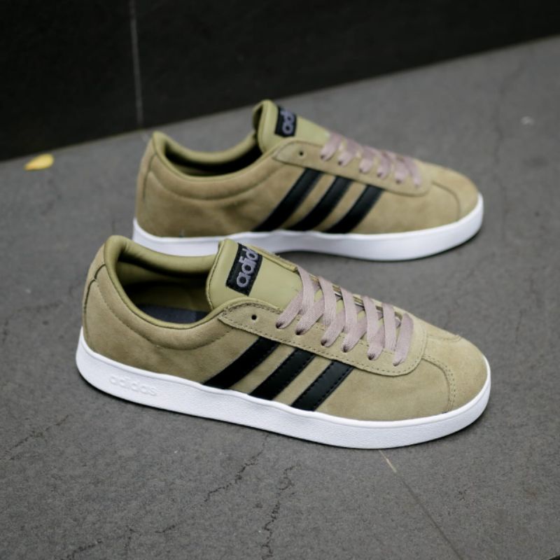 SEPATU ADIDAS VL COURT 2.0 OLIVE BLACK