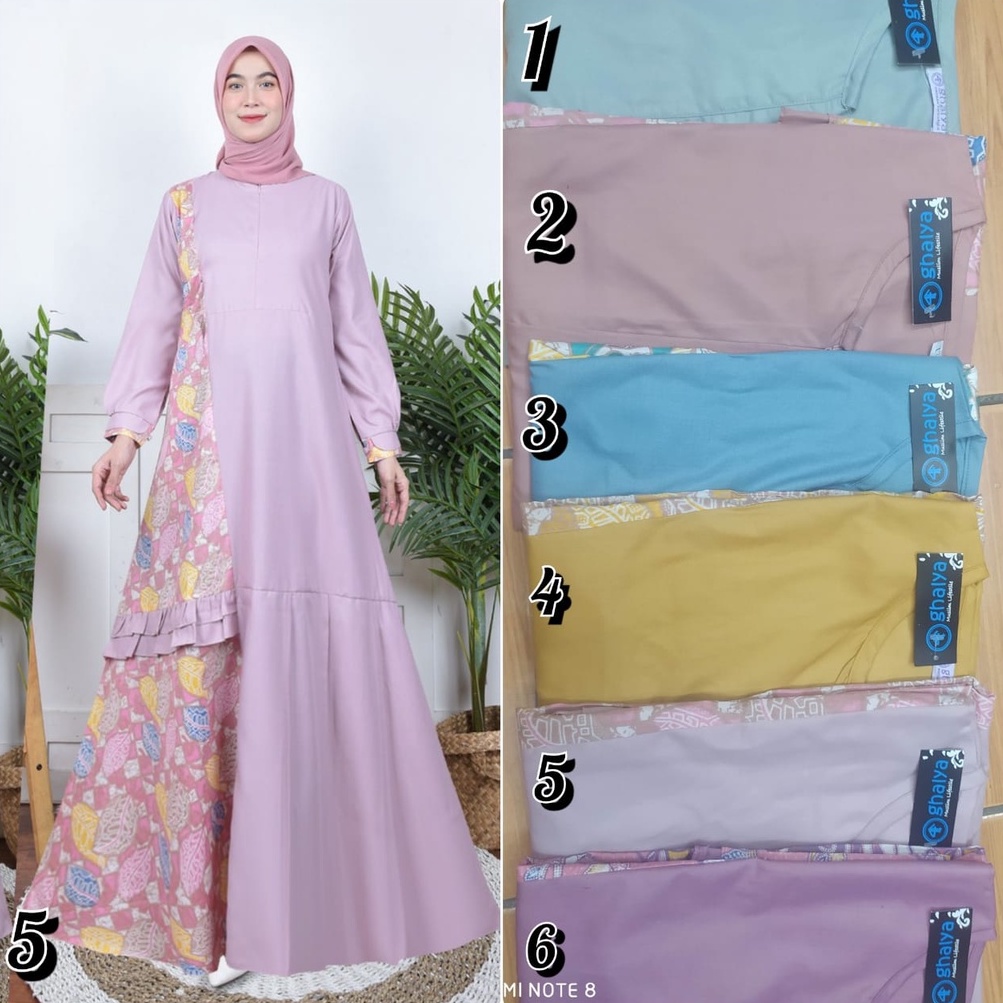 Gamis Toyobo Premium Kombinasi 2 Warna Polos Wanita Terbaru // Busana Muslim Wanita Terbaru // Gamis