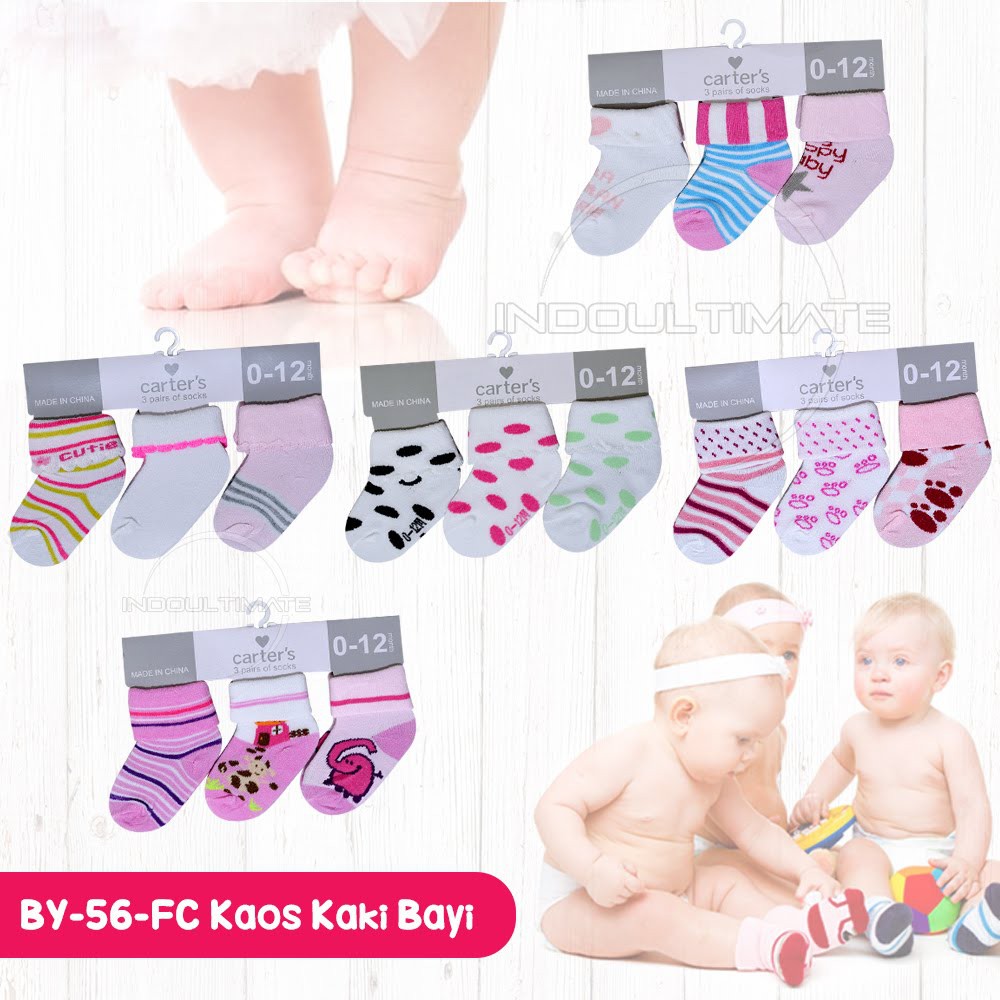 3in1 Kaos Kaki Bayi Import RANDOM Kaos Kaki Bayi Cowok &amp; Cewek Kaos Kaki Bayi Baru BY-56-FC