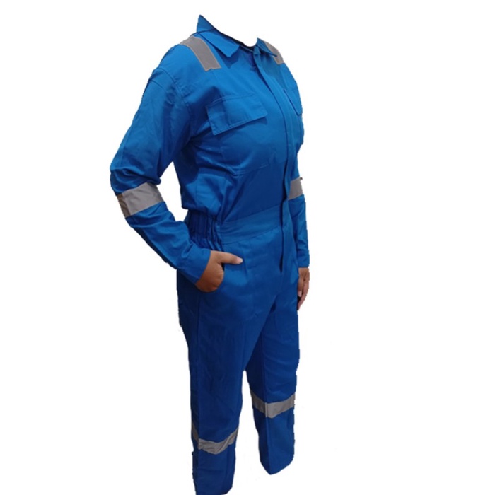 Baju Terusan wearpack warna Biru pertamina / Seragam Safety - M