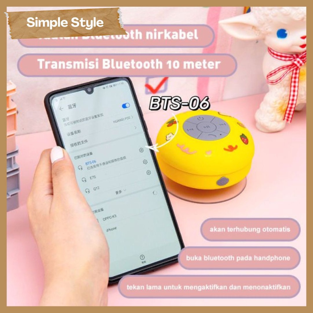 Speaker Bluetooth Mini Portable Anti Air Waterproof Wireless Speaker Simple Style Termurah Bisa COD