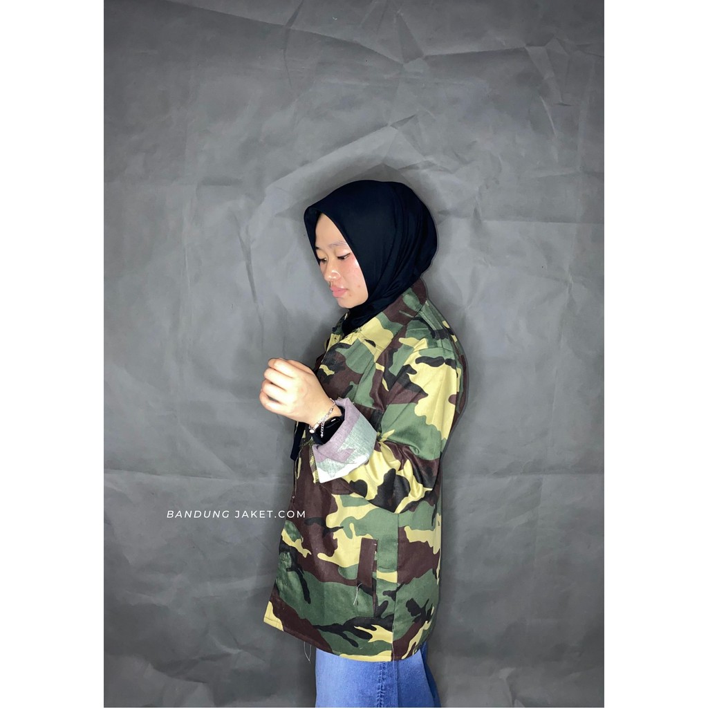 Jakek Semi Parka Loreng II Trucker JAKET Loreng Wanita