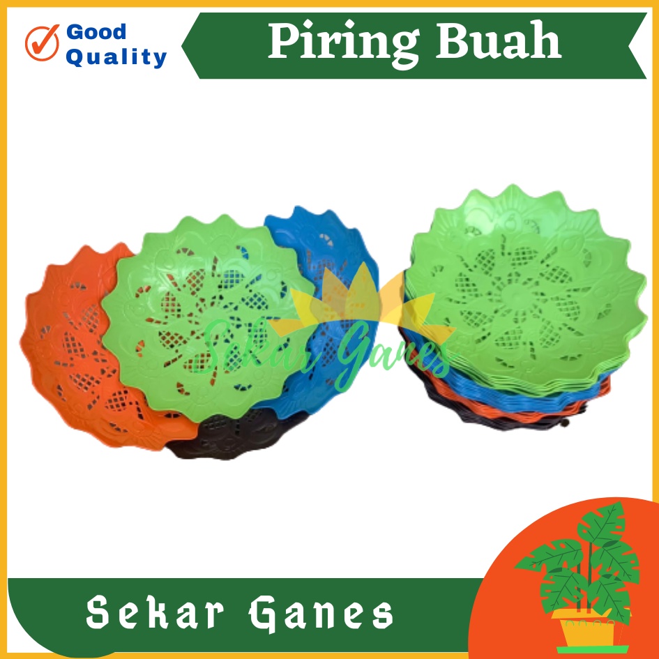 PIRING PLASTIK SAJI BUAH Serbaguna Rotan Warna Warni Motif Bunga Murah Termurah Grosir Piring Buah Plastik Rotan Unik Lusinan Grosir Besar Piring Rotan Plastik