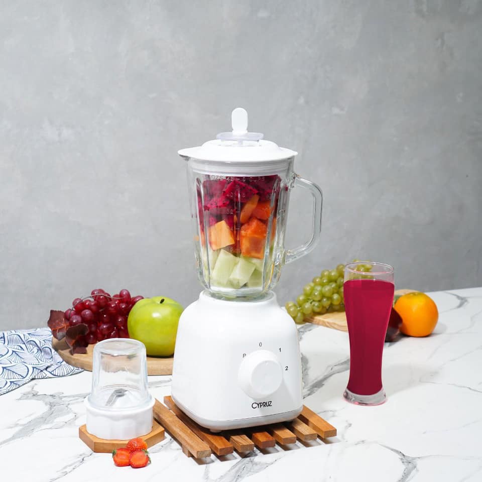 [BISA COD] Cypruz Basic Glass Blender White Blender Gelas Kaca Rumah Tangga Warna Putih Dusdusan