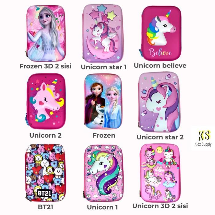 

Kotak Tempat pensil BT21 anak perempuan hardcase 3D Frozen Unicorn Berkualitas