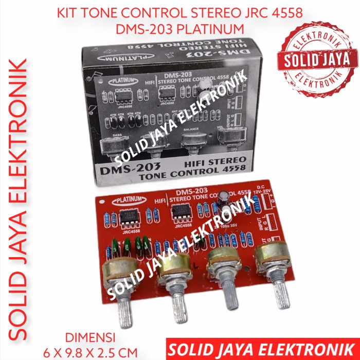 KIT HI FI TONE CONTROL STEREO JRC 4558 JRC4558 DMS203 DMS 203 PLATINUM