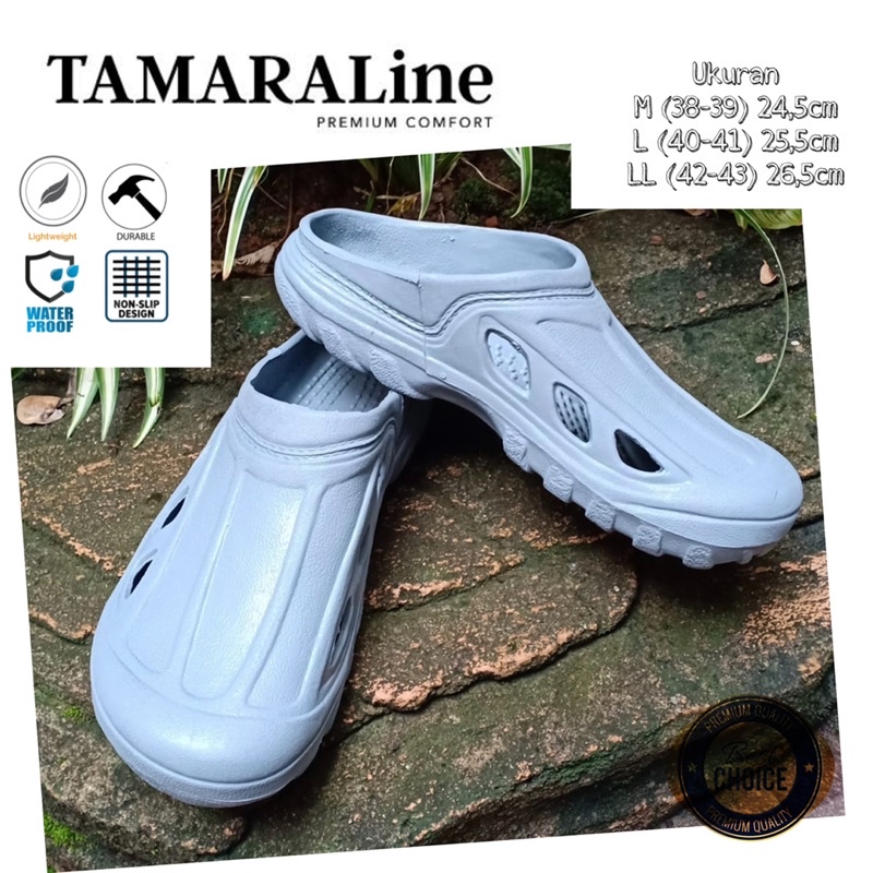 Sepatu Sandal Selop Slide Slip on Karet Pria Dewasa / Remaja - TAMARALINE 177 / Bahan Premium Lentur Empuk Ringan Kuat Anti Slip Anti Air / Model Sporty Santai Rumah Kerja Outdoor Kamar Mandi  Murah Original