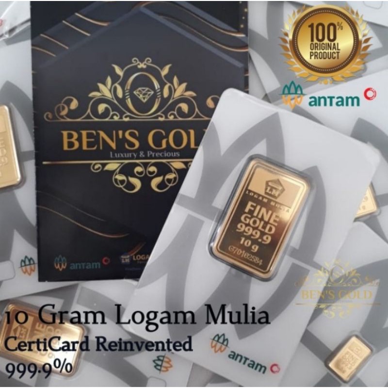 ANTAM 10gram Logam Mulia Emas CertiCard Certieye Red Mark 2020