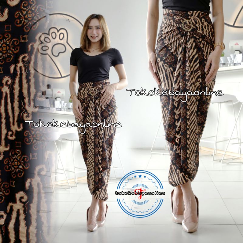 rok lilit batik / rok lilit batik kain lilit murah / lilit batik modern / 20 motif-lereng coklat