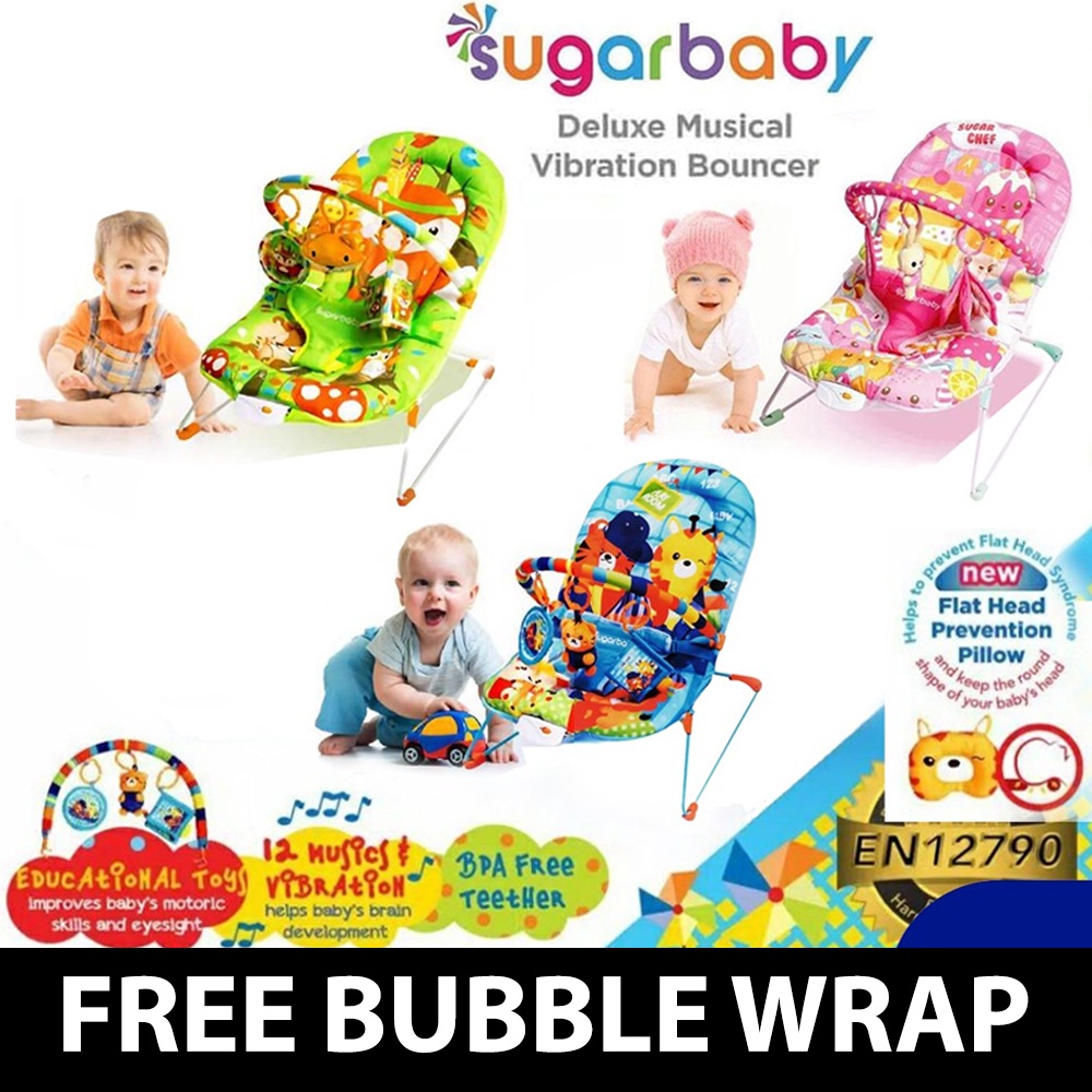 Ayunan Sugar Baby 1 Recline Deluxe Musical Vibration Bouncer Baby Kursi Goyang Bayi