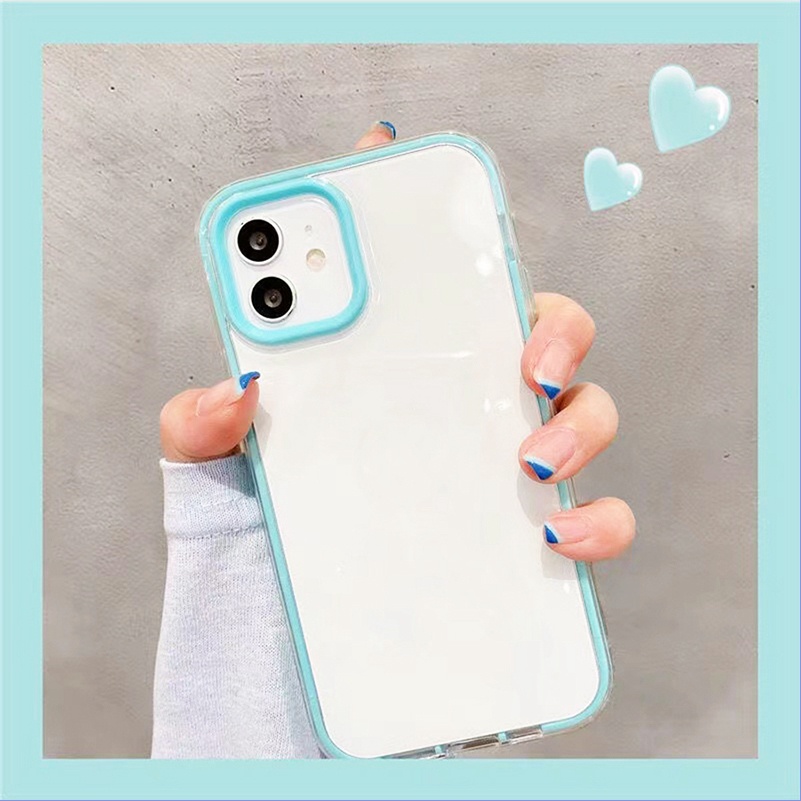 Soft Case Silikon Tpu Transparan 3 In 1 Warna Pelangi Compatible for Iphone 13 12 11 Pro Max Se2020 X Xr Xs Max 7 8 Plus 7plus 8plus SE 2020 Simple Personality Rainbow Color Transparent TPU Soft Silicone Anti-drop Phone Case Back Cover